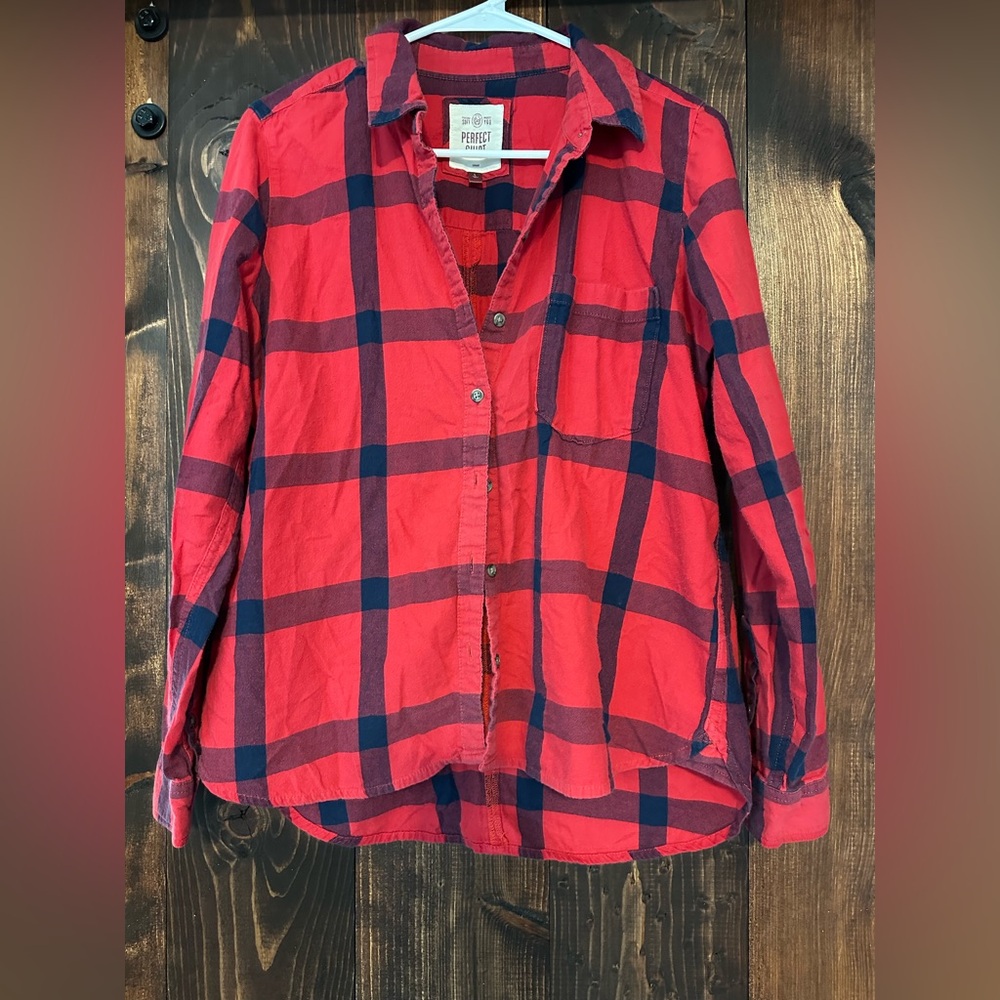 SO Junior Girl’s Red Plaid Shirt